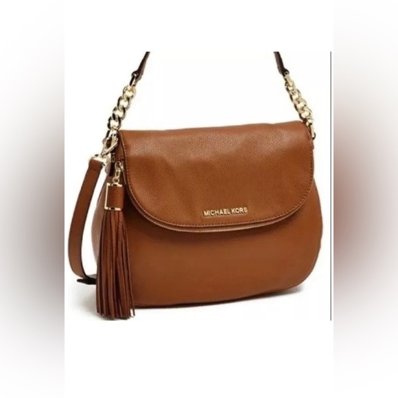 Michael Kors Cognac Leather tassel, Convertible Bedford‎ Crossbody Bag Pu… - Picture 1 of 10